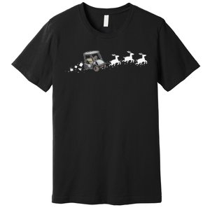 Golf Cart Santa Christmas Sleigh Funny Golf Club Premium T-Shirt