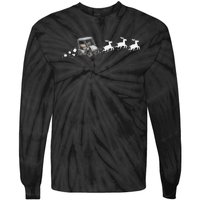 Golf Cart Santa Christmas Sleigh Funny Golf Club Tie-Dye Long Sleeve Shirt