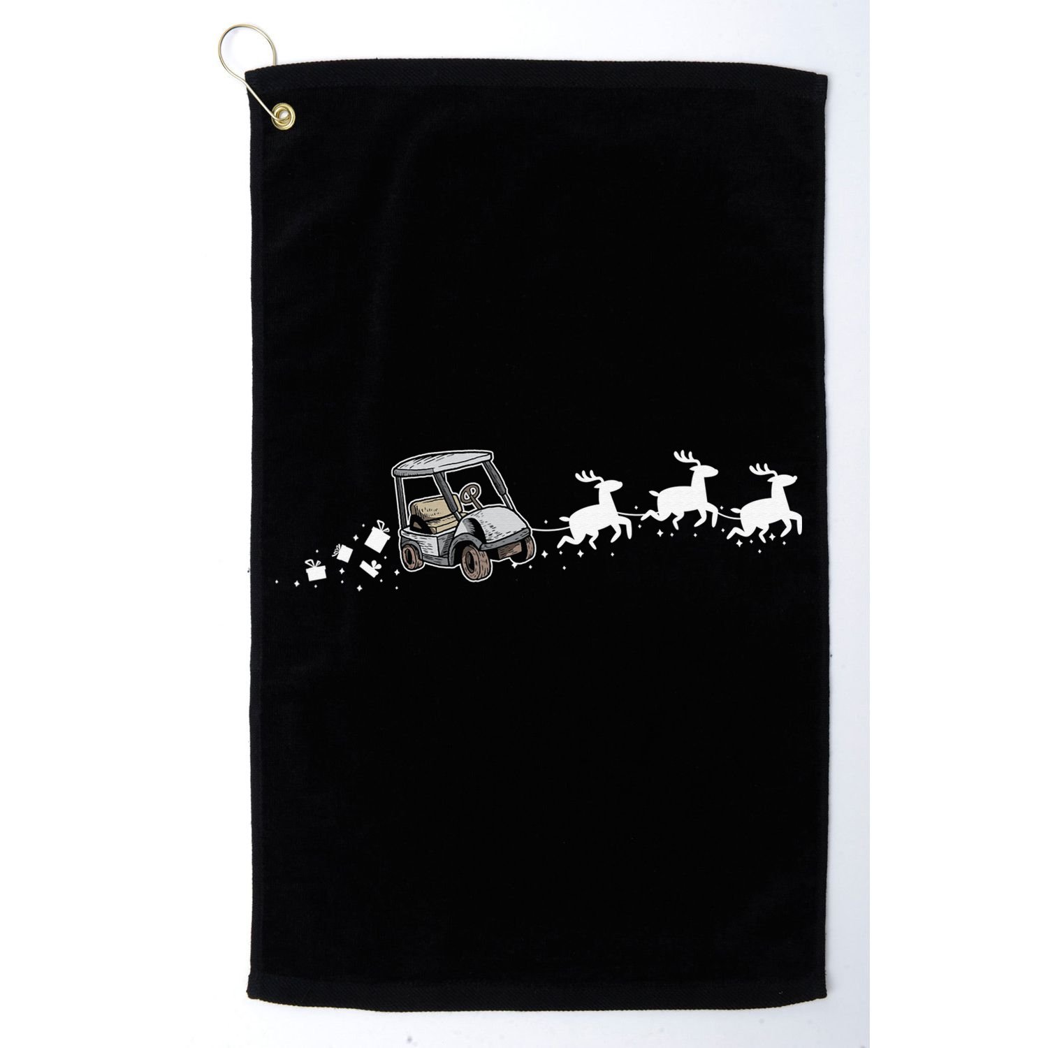 Golf Cart Santa Christmas Sleigh Funny Golf Club Golf Towel