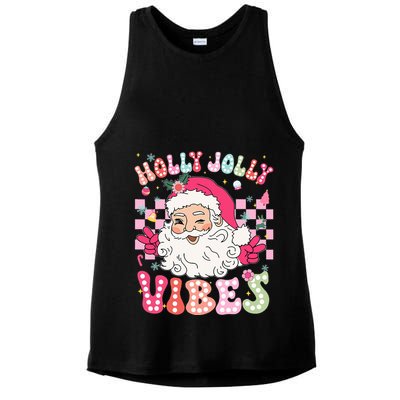 Groovy Cute Santa Claus Christmas Vibes Xmas Ladies PosiCharge Tri-Blend Wicking Tank