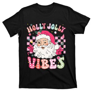 Groovy Cute Santa Claus Christmas Vibes Xmas T-Shirt