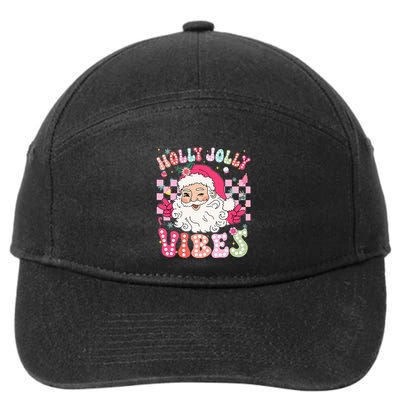 Groovy Cute Santa Claus Christmas Vibes Xmas 7-Panel Snapback Hat