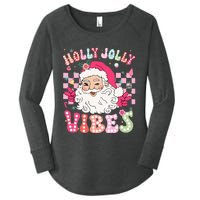 Groovy Cute Santa Claus Christmas Vibes Xmas Women's Perfect Tri Tunic Long Sleeve Shirt