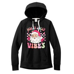 Groovy Cute Santa Claus Christmas Vibes Xmas Women's Fleece Hoodie