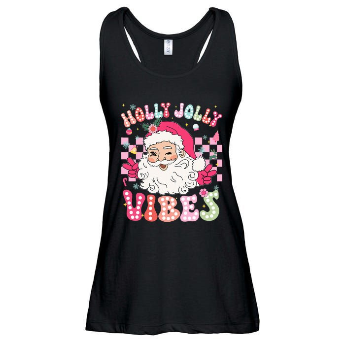 Groovy Cute Santa Claus Christmas Vibes Xmas Ladies Essential Flowy Tank