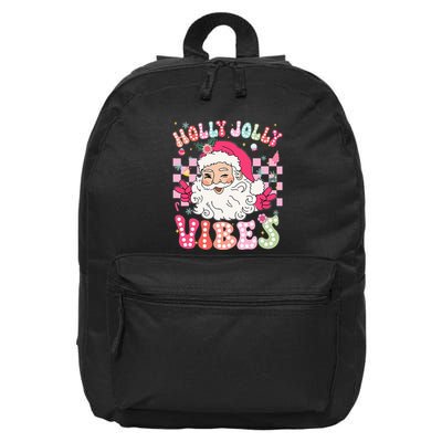 Groovy Cute Santa Claus Christmas Vibes Xmas 16 in Basic Backpack