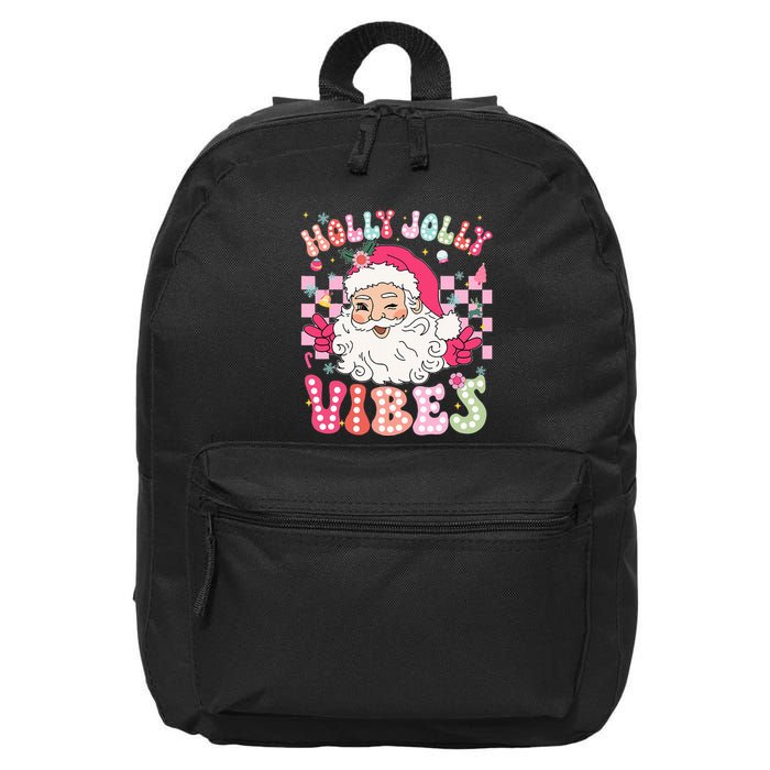 Groovy Cute Santa Claus Christmas Vibes Xmas 16 in Basic Backpack