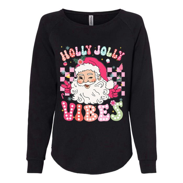 Groovy Cute Santa Claus Christmas Vibes Xmas Womens California Wash Sweatshirt