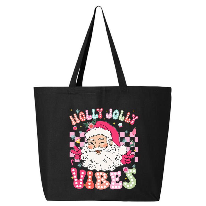Groovy Cute Santa Claus Christmas Vibes Xmas 25L Jumbo Tote