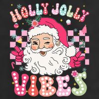 Groovy Cute Santa Claus Christmas Vibes Xmas 25L Jumbo Tote