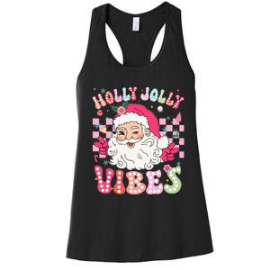 Groovy Cute Santa Claus Christmas Vibes Xmas Women's Racerback Tank