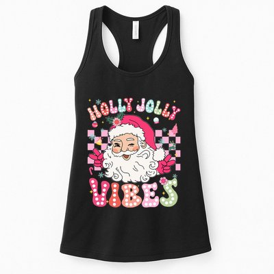 Groovy Cute Santa Claus Christmas Vibes Xmas Womens Tank Top
