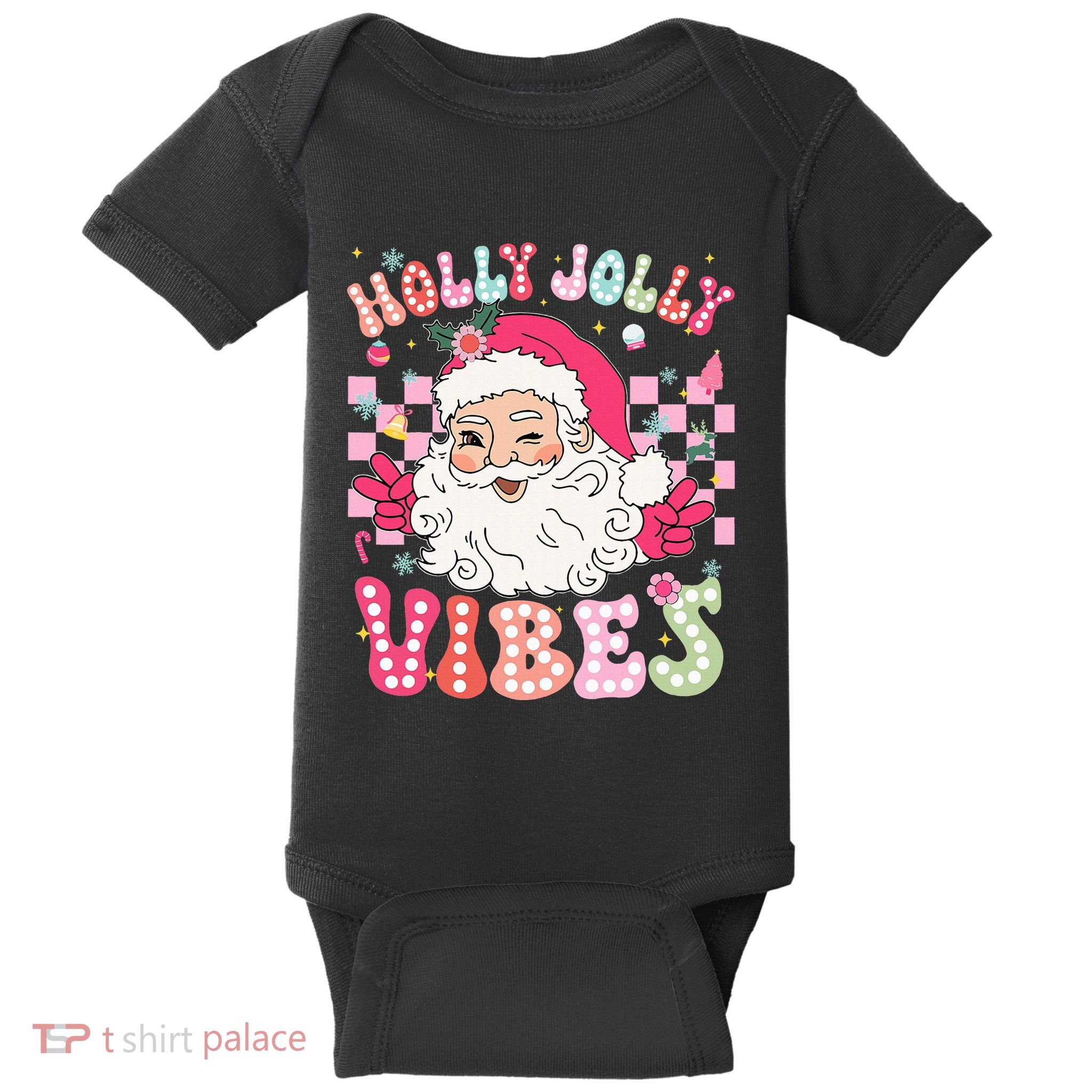 Groovy Cute Santa Claus Christmas Vibes Xmas Baby Bodysuit