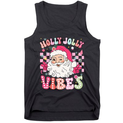 Groovy Cute Santa Claus Christmas Vibes Xmas Tank Top