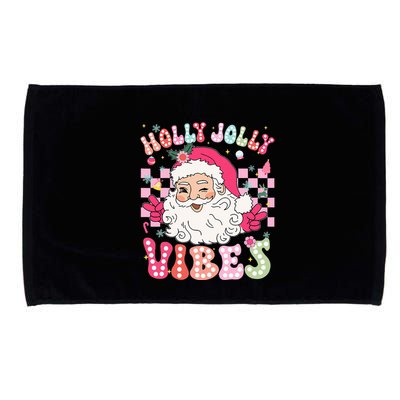 Groovy Cute Santa Claus Christmas Vibes Xmas Microfiber Hand Towel