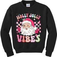 Groovy Cute Santa Claus Christmas Vibes Xmas Kids Sweatshirt