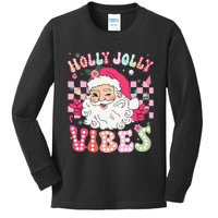 Groovy Cute Santa Claus Christmas Vibes Xmas Kids Long Sleeve Shirt