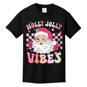 Groovy Cute Santa Claus Christmas Vibes Xmas Kids T-Shirt