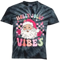 Groovy Cute Santa Claus Christmas Vibes Xmas Kids Tie-Dye T-Shirt