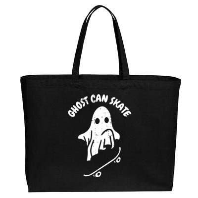 Ghost Can Skate Halloween Costume Ghoul Skateboard Skater Great Gift Cotton Canvas Jumbo Tote