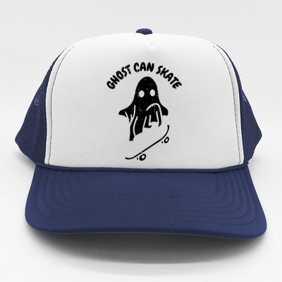 Ghost Can Skate Halloween Costume Ghoul Skateboard Skater Great Gift Trucker Hat