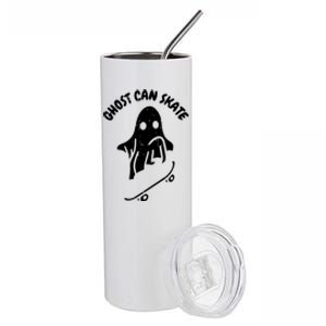 Ghost Can Skate Halloween Costume Ghoul Skateboard Skater Great Gift Stainless Steel Tumbler