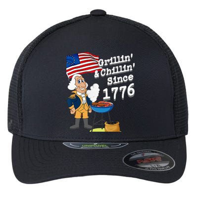 Grillin & Chillin Since 1776 July 4th Independence Flexfit Unipanel Trucker Cap