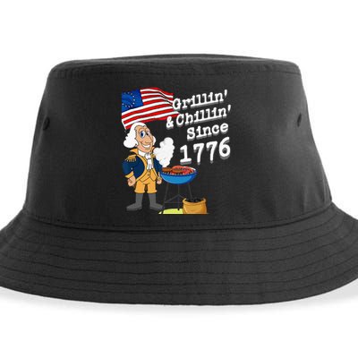 Grillin & Chillin Since 1776 July 4th Independence Sustainable Bucket Hat