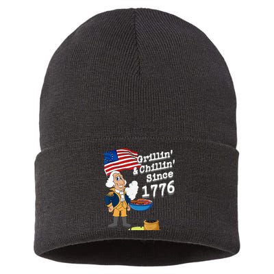 Grillin & Chillin Since 1776 July 4th Independence Sustainable Knit Beanie