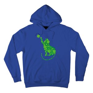 Green Cat Silhouette Shamrocks St Patricks Day Gift Hoodie