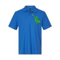 Green Cat Silhouette Shamrocks St Patricks Day Gift Softstyle Adult Sport Polo