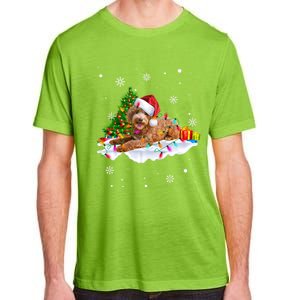 Goldendoodle Christmas Santa Hat Fairy Lights Pajama Funny Gift Adult ChromaSoft Performance T-Shirt