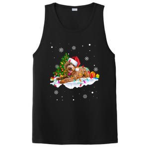 Goldendoodle Christmas Santa Hat Fairy Lights Pajama Funny Gift PosiCharge Competitor Tank