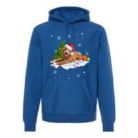 Goldendoodle Christmas Santa Hat Fairy Lights Pajama Funny Gift Premium Hoodie