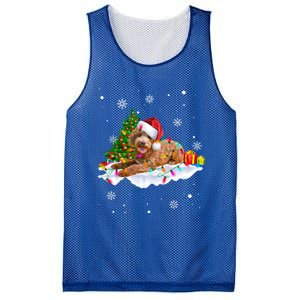 Goldendoodle Christmas Santa Hat Fairy Lights Pajama Funny Gift Mesh Reversible Basketball Jersey Tank