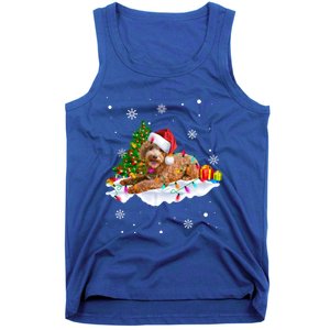 Goldendoodle Christmas Santa Hat Fairy Lights Pajama Funny Gift Tank Top