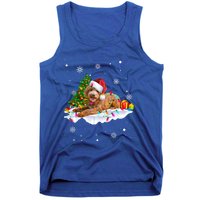 Goldendoodle Christmas Santa Hat Fairy Lights Pajama Funny Gift Tank Top