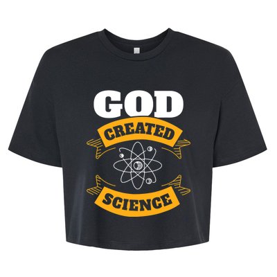 God Created Science Christian Bella+Canvas Jersey Crop Tee