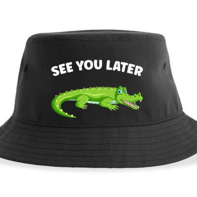 Gator Crocodile See You Later Alligator Sustainable Bucket Hat