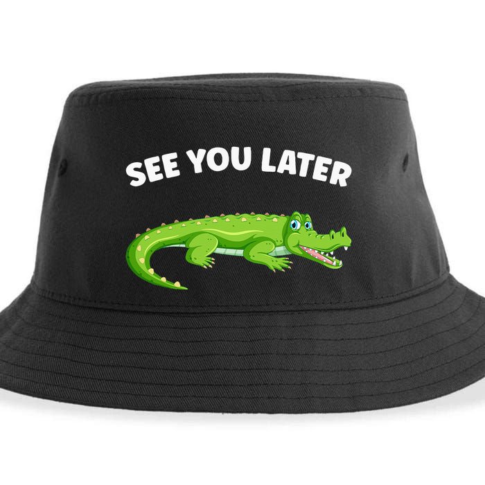 Gator Crocodile See You Later Alligator Sustainable Bucket Hat