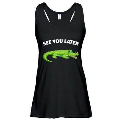 Gator Crocodile See You Later Alligator Ladies Essential Flowy Tank