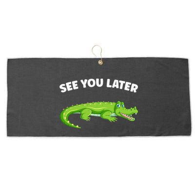 Gator Crocodile See You Later Alligator Large Microfiber Waffle Golf Towel