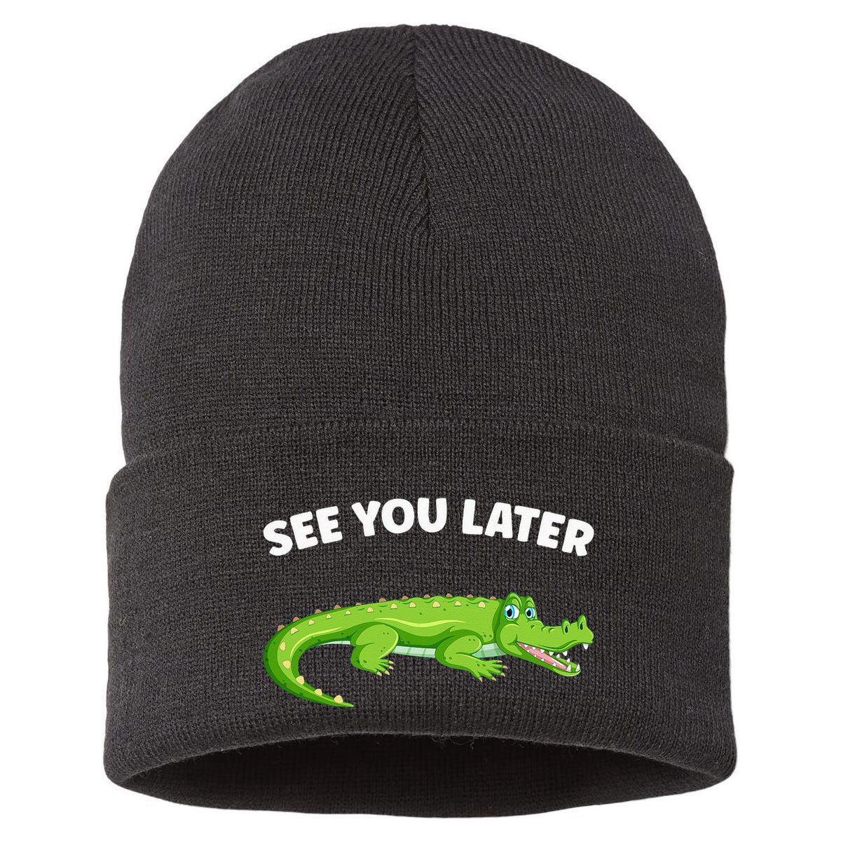 Gator Crocodile See You Later Alligator Sustainable Knit Beanie