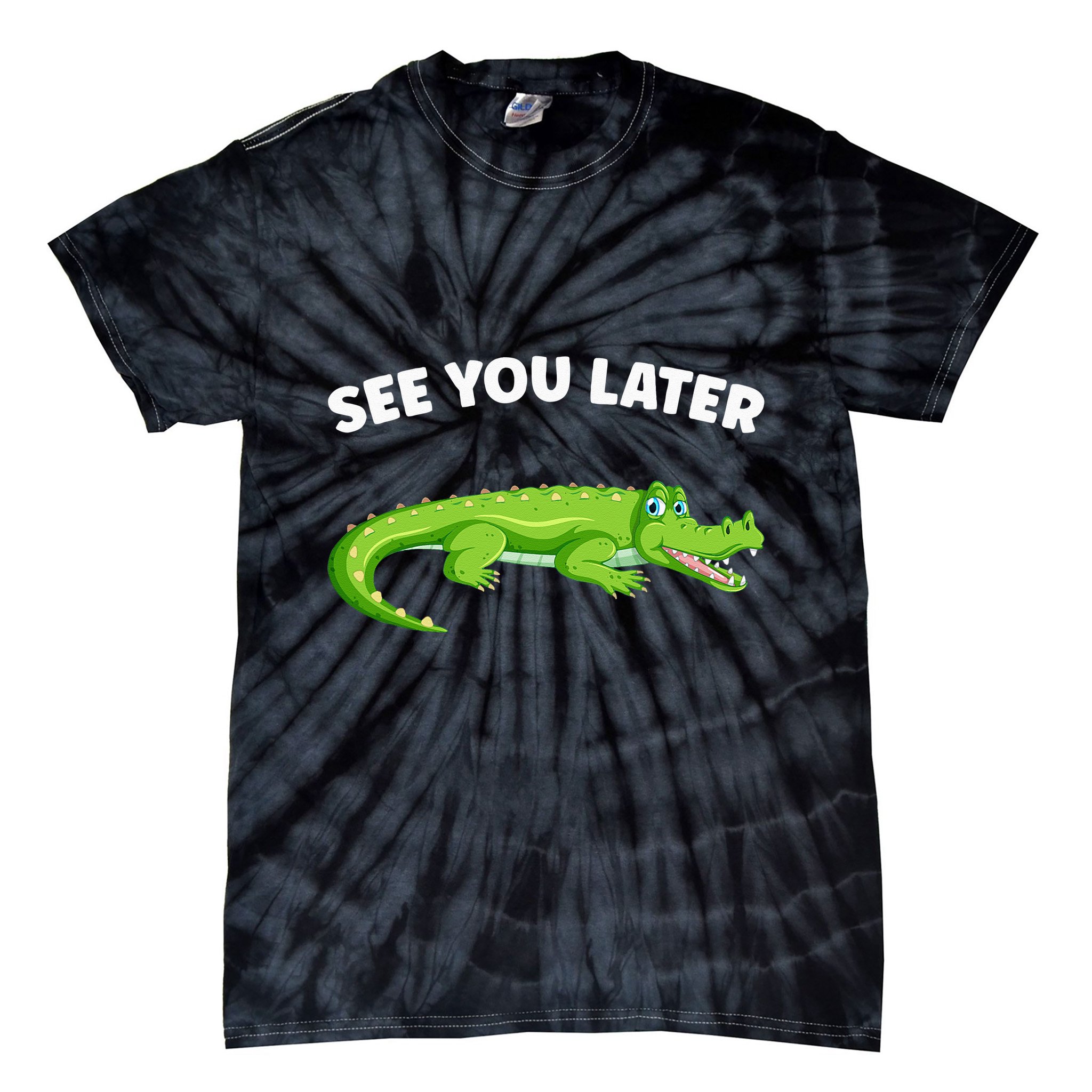 Gator Crocodile See You Later Alligator Tie-Dye T-Shirt