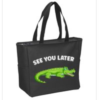 Gator Crocodile See You Later Alligator Zip Tote Bag