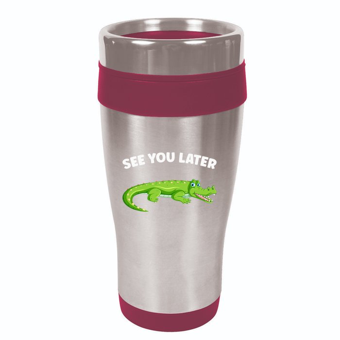 Gator Crocodile See You Later Alligator 16oz Travel Tumbler