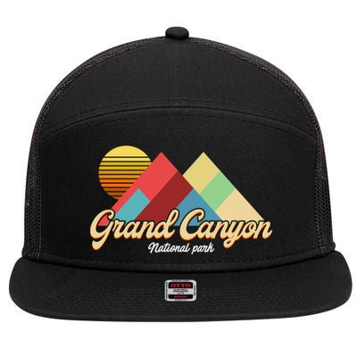 Grand Canyon S National Park Vintage Retro Gift 7 Panel Mesh Trucker Snapback Hat