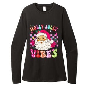 Groovy Cute Santa Claus Christmas Vibes Xmas Womens CVC Long Sleeve Shirt