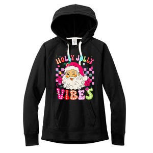 Groovy Cute Santa Claus Christmas Vibes Xmas Women's Fleece Hoodie