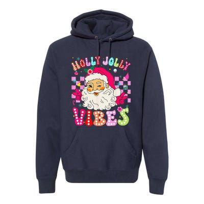 Groovy Cute Santa Claus Christmas Vibes Xmas Premium Hoodie